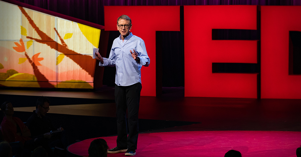 John Doerr on the TED talk stage 2018